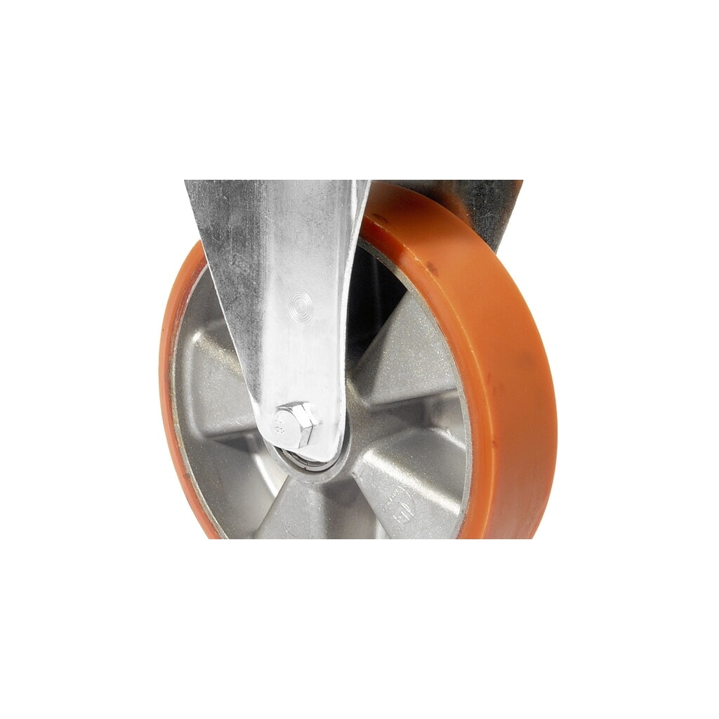 Produktabbildung: BS ROLLEN Transportrolle Prothane® Guss-Polyurethan, Bockrolle, Kugellager, Platte, Ø x Breite 80 x 20 mm, TK 120 kg