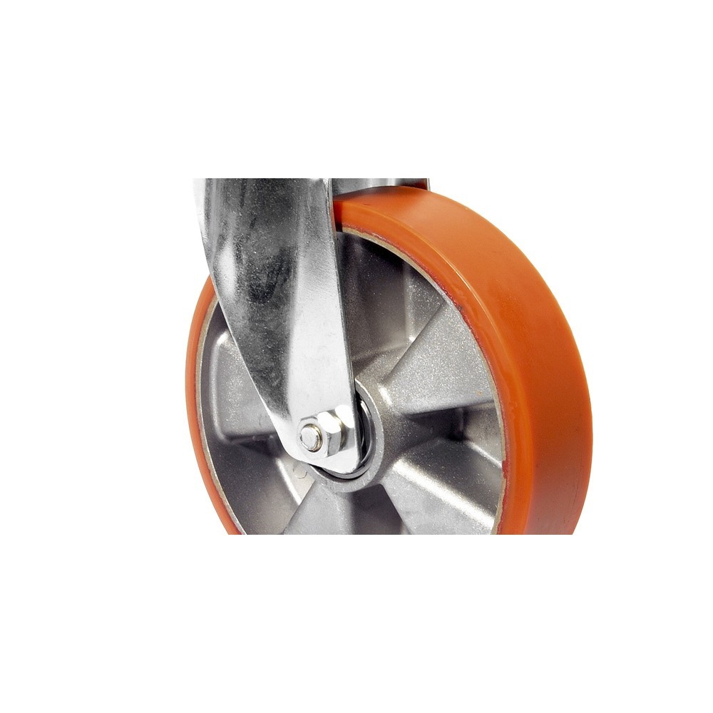 Produktabbildung: BS ROLLEN Transportrolle Prothane® Guss-Polyurethan, Lenkrolle, Kugellager, Platte, Ø x Breite 80 x 20 mm, TK 120 kg