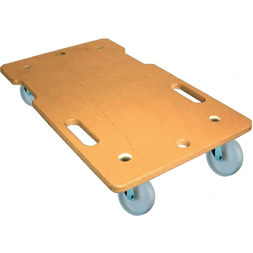 Produktabbildung: BS ROLLEN Transportroller, L600 mm B350 mm, Rad-Ø 75 mm 150 kg, Kunststoff Holz mit Griffmulde