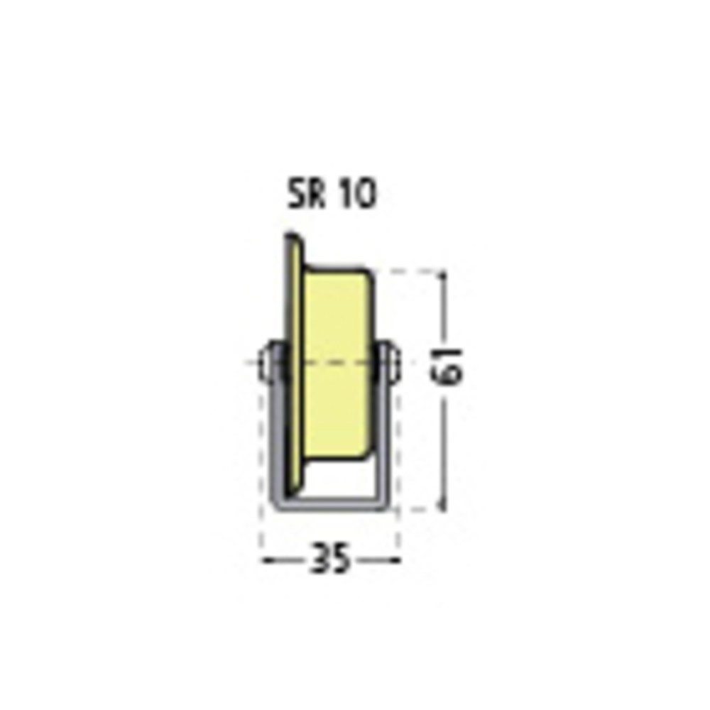 Produktabbildung Nr. 2: BS ROLLEN Universal-Rollenschiene, Kunststoffrollen, mit Spurkranz, Teilung 100 mm, TK pro Rolle 10