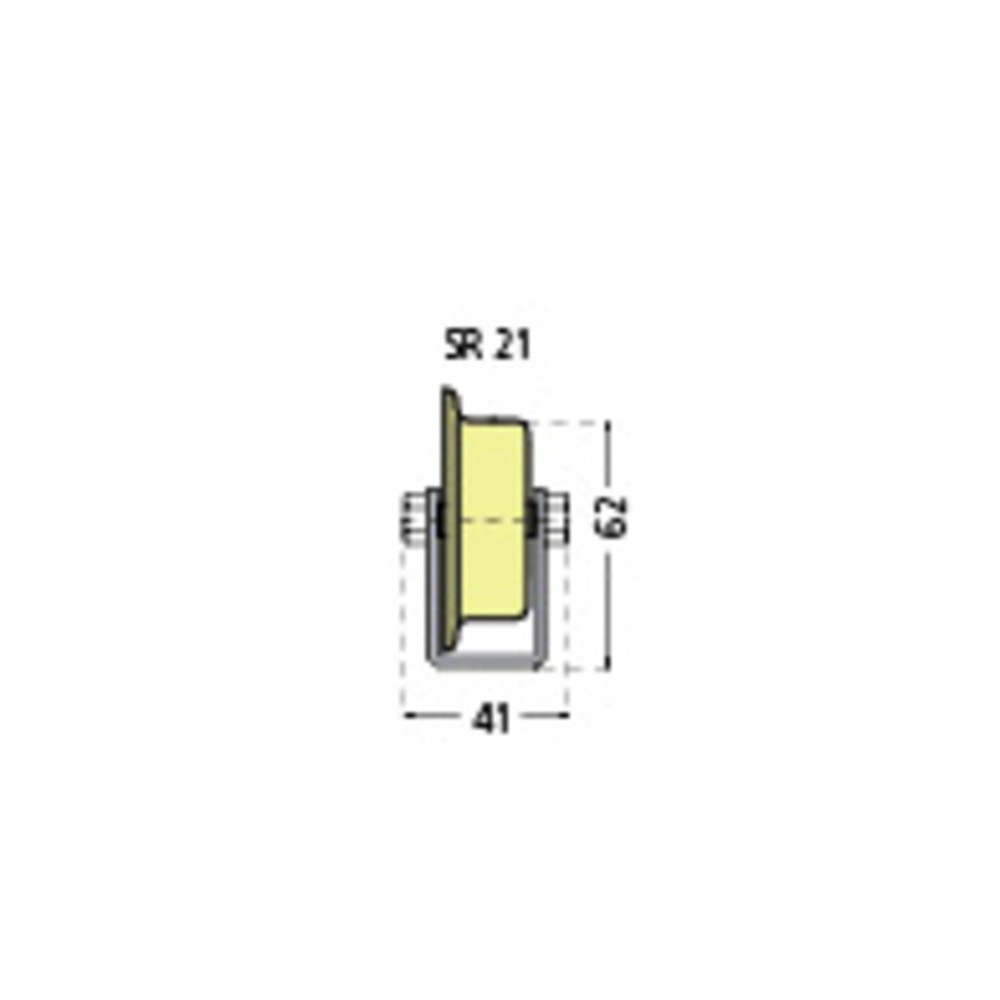Produktabbildung Nr. 2: BS ROLLEN Universal-Rollenschiene, Stahlrollen, mit Spurkranz, Teilung 100 mm, TK pro Rolle 20