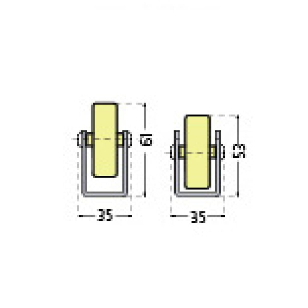 Produktabbildung Nr. 2: BS ROLLEN Universal-Rollenschiene, Kunststoffrollen, vielseitige Anwendungen für mittlere Lasten, TK pro Rolle 10 kg, Teilung 100 mm