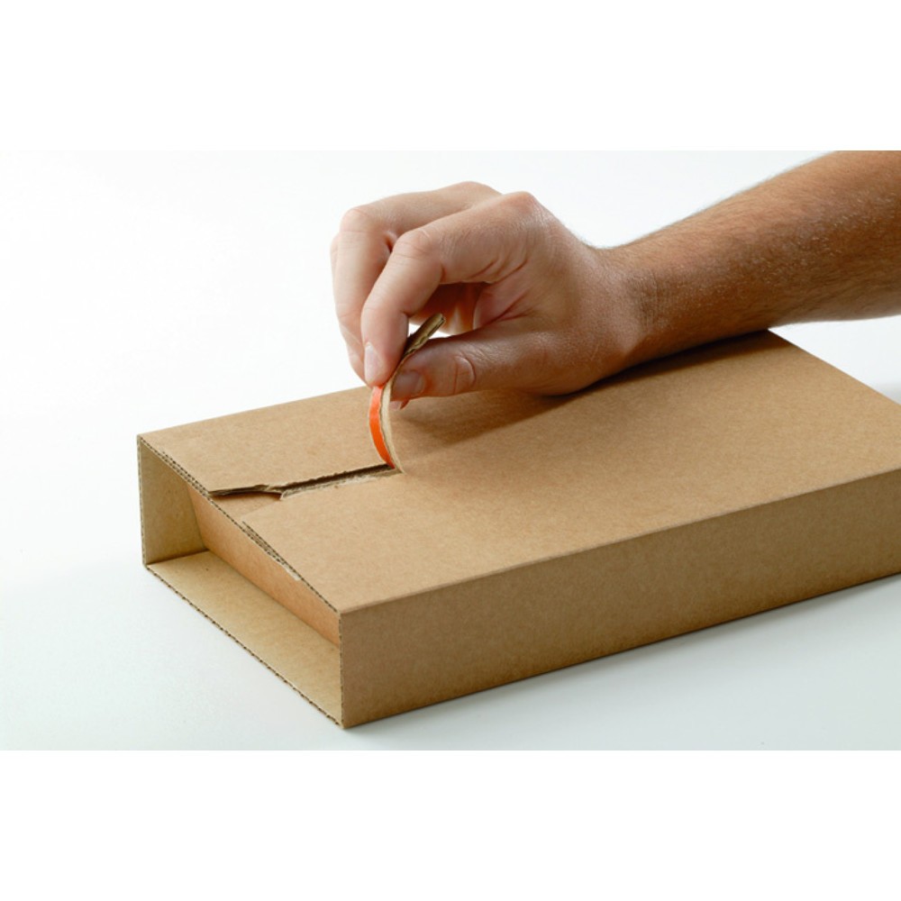 Produktabbildung Nr. 2: Buchverpackung Drehfix, 220 x 160 x 10 - 50mm, braun, mit Selbstklebeverschluss