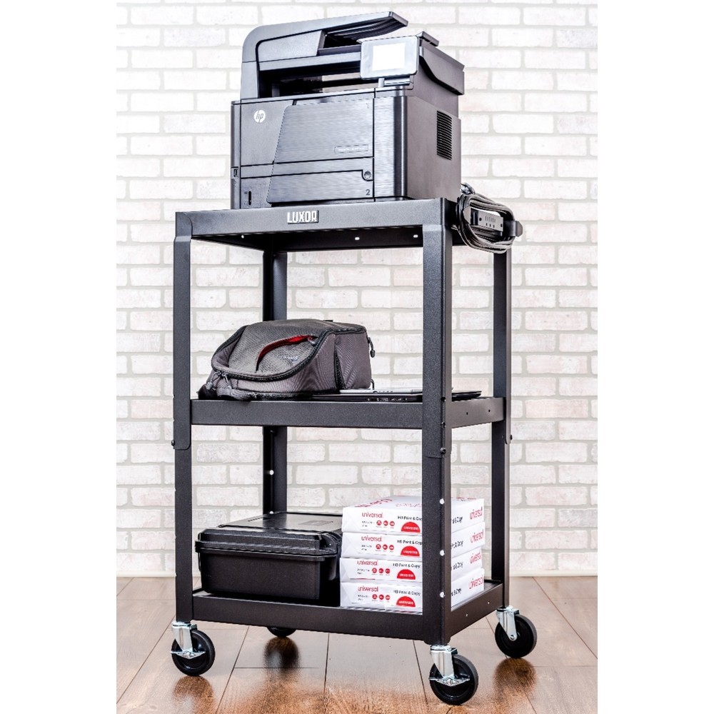 Produktabbildung Nr. 6: Büro- und Aktenwagen, 3 Etagen, mit Unterschrank, rot
