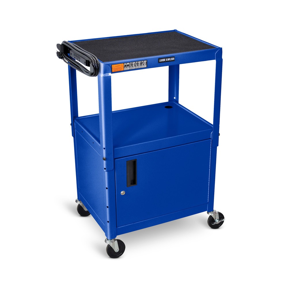 Produktabbildung Nr. 1: Büro- und Aktenwagen, 3 Etagen, mit Unterschrank, blau
