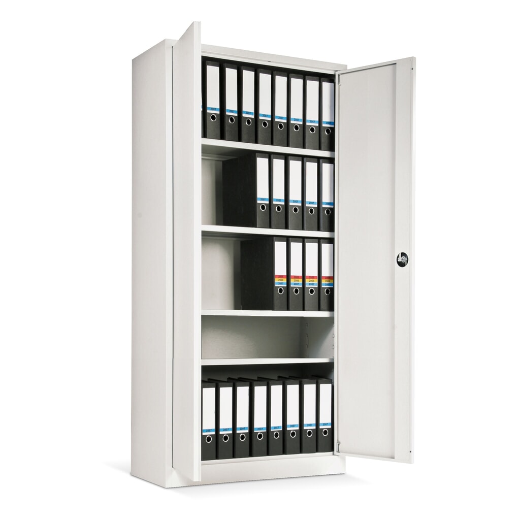 Produktabbildung: Büroschrank Simplify, 5 OH, Breite 920 mm, RAL 9016 verkehrsweiß