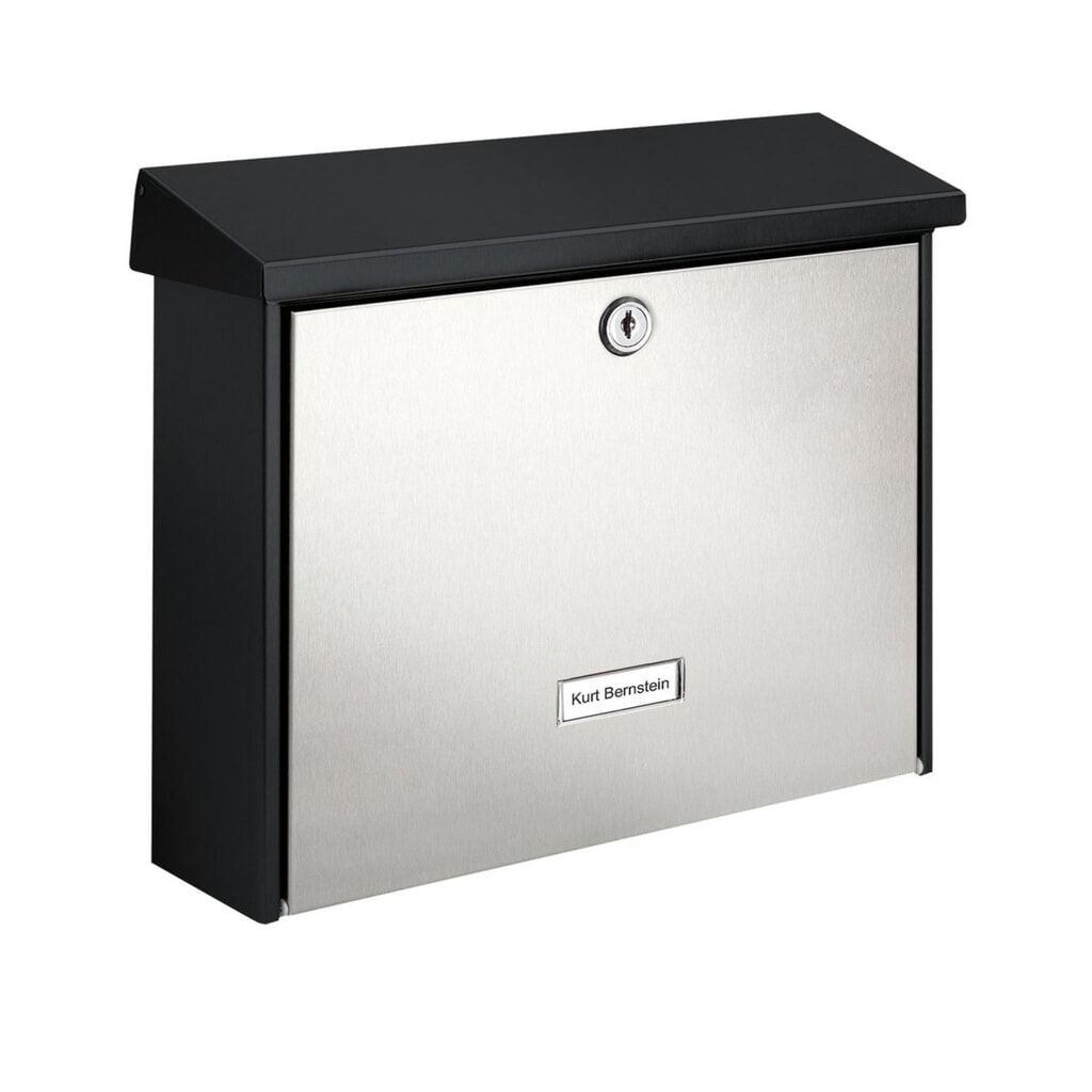 BURG-WÄCHTER Briefkasten Black & Steel London 6867 B+S