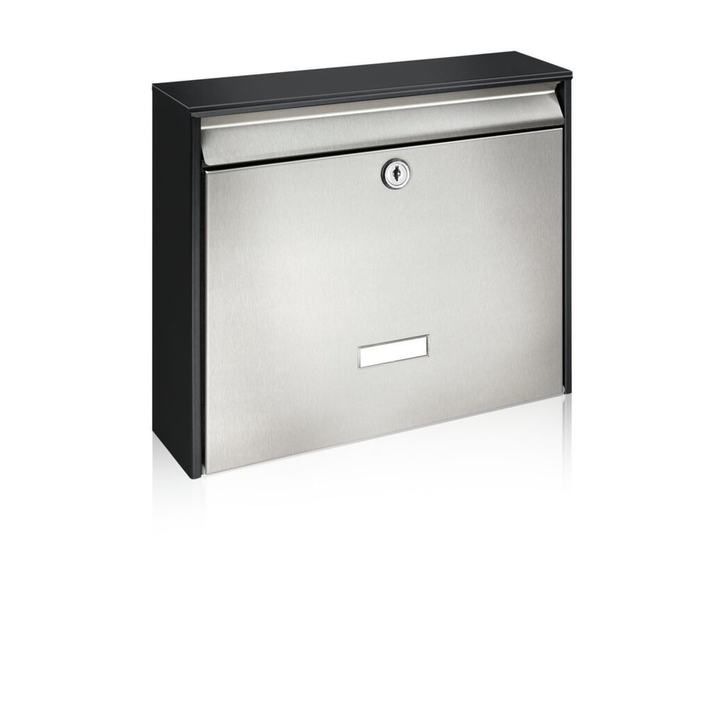 BURG-WÄCHTER Briefkasten Black & Steel Oxford 6877 B+S