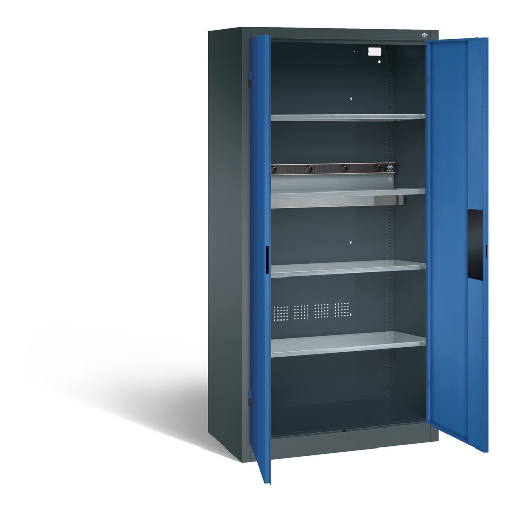 Produktabbildung Nr. 6: C+P Akku-Ladeschrank Serie 89, 1 Elektro-Einlegeboden, 5-fach-Steckdosenleiste, 3 m Zuleitung, anthrazitgrau/enzianblau