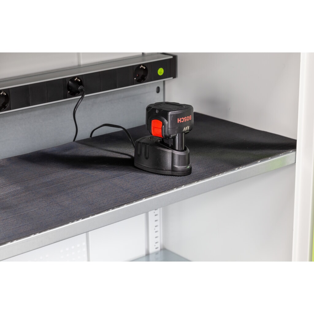 Gummiriefenmatte für C+P Akku-Ladeschrank Serie 89, für Elektro-Einlegeboden Produktabbildung: Gummiriefenmatte für C+P Akku-Ladeschrank Serie 89, für Elektro-Einlegeboden