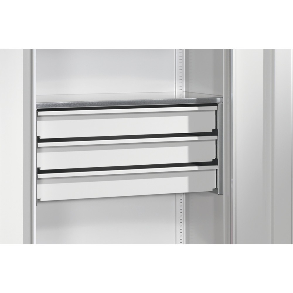 Produktabbildung: Schubladenblock mit 3 Schubladen für C+P Akku-Ladeschrank Serie 89