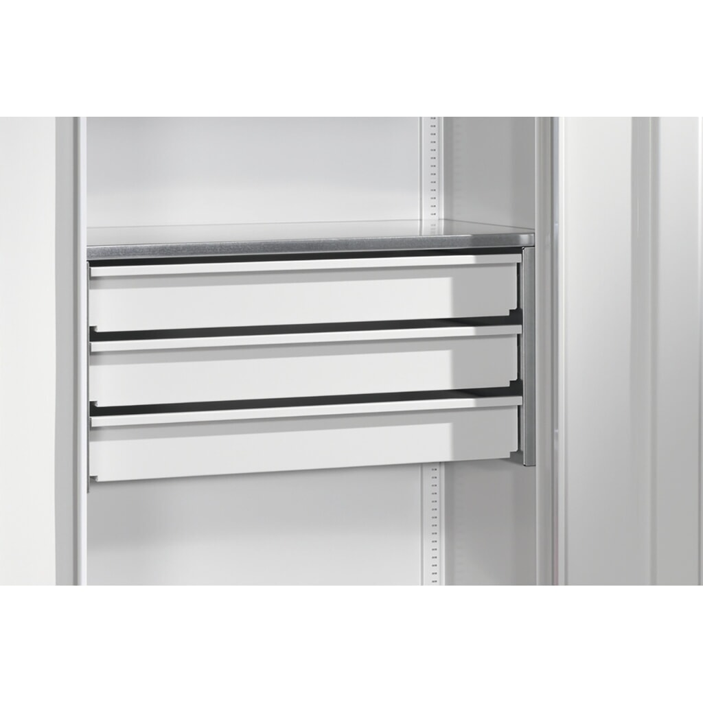Produktabbildung: Schubladenblock mit 3 Schubladen für C+P Akku-Ladeschrank Serie 89
