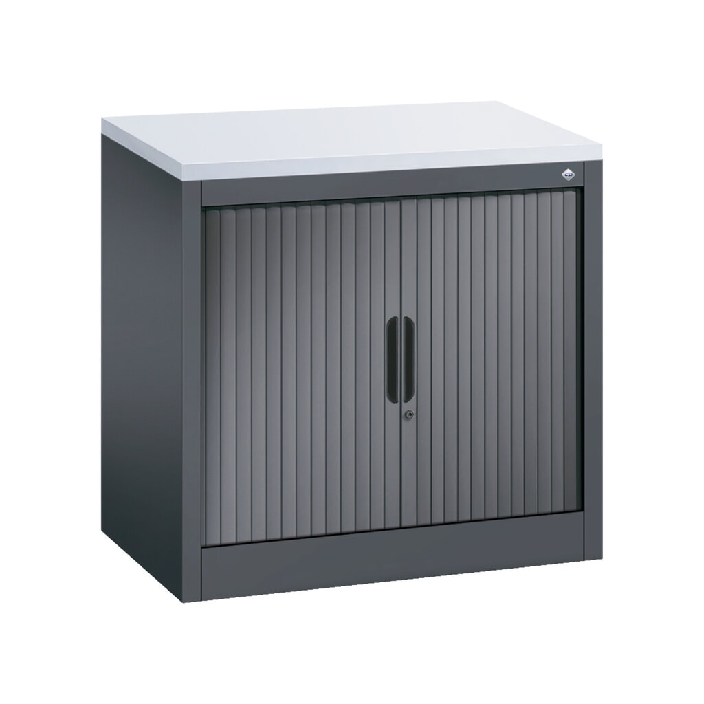 C+P Anstell-Querrollenschrank, 1 1/2 OH, Breite 800 mm, schwarzgrau, hellgrau Produktabbildung: C+P Anstell-Querrollenschrank, 1 1/2 OH, Breite 800 mm, schwarzgrau, hellgrau