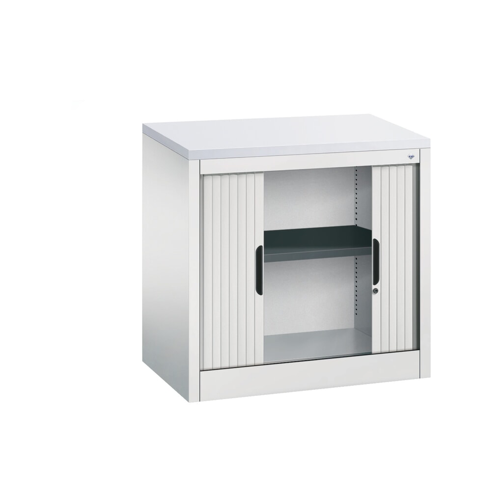 C+P Anstell-Querrollenschrank, 1 1/2 OH, Breite 800 mm, lichtgrau, hellgrau Produktabbildung Nr. 4: C+P Anstell-Querrollenschrank, 1 1/2 OH, Breite 800 mm, lichtgrau, hellgrau