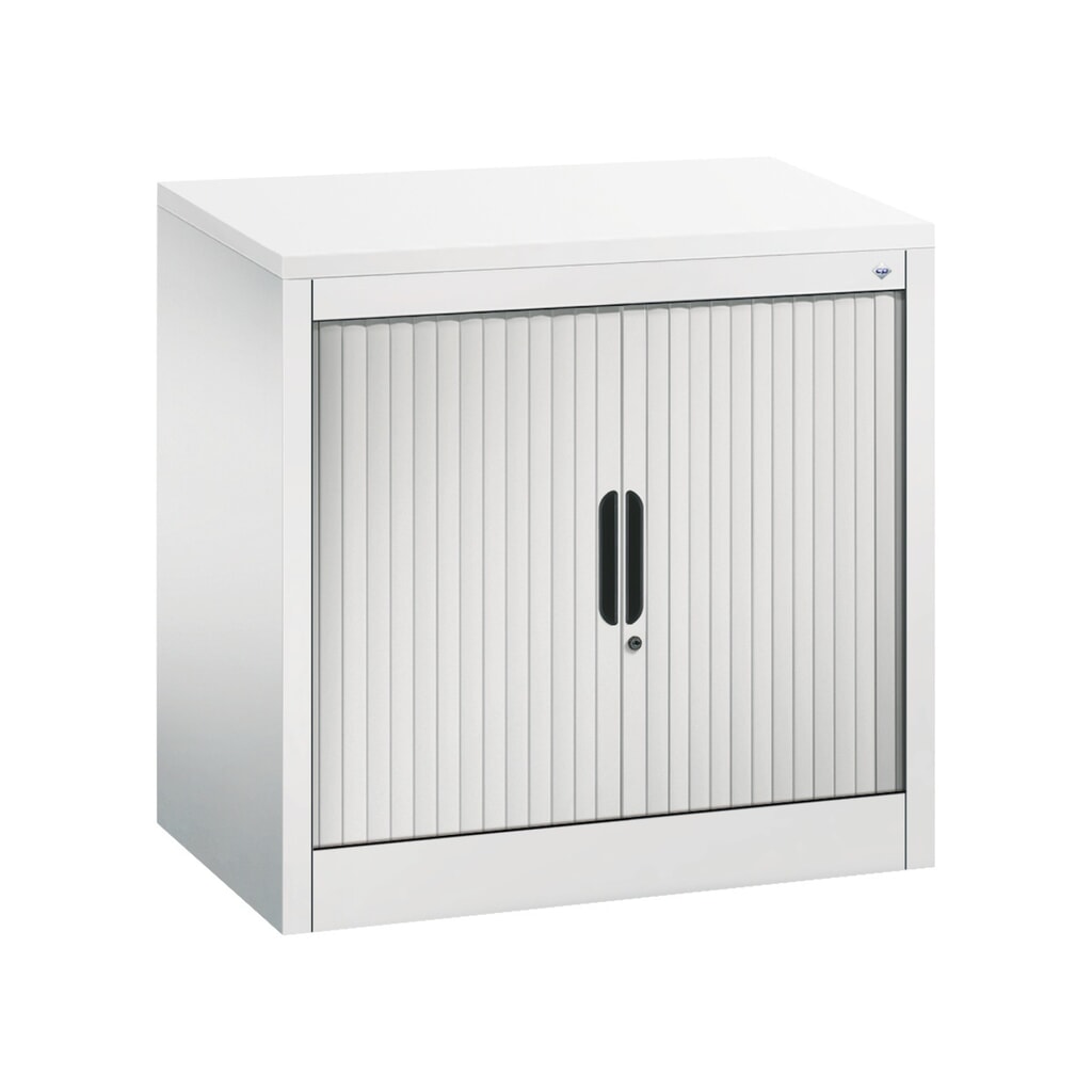 Produktabbildung: C+P Anstell-Querrollenschrank, 1 1/2 OH, Breite 800 mm, lichtgrau, weiß