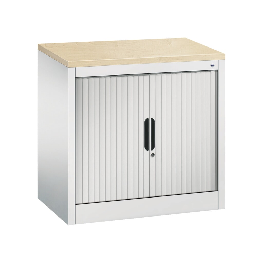 C+P Anstell-Querrollenschrank, 1 1/2 OH, Breite 800 mm, lichtgrau, Ahorn Produktabbildung Nr. 1: C+P Anstell-Querrollenschrank, 1 1/2 OH, Breite 800 mm, lichtgrau, Ahorn