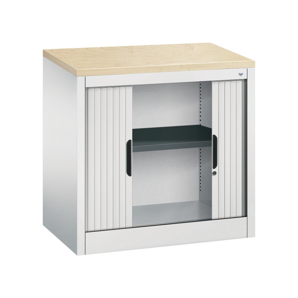 Produktabbildung Nr. 4: C+P Anstell-Querrollenschrank, 1 1/2 OH, Breite 800 mm, lichtgrau, Ahorn