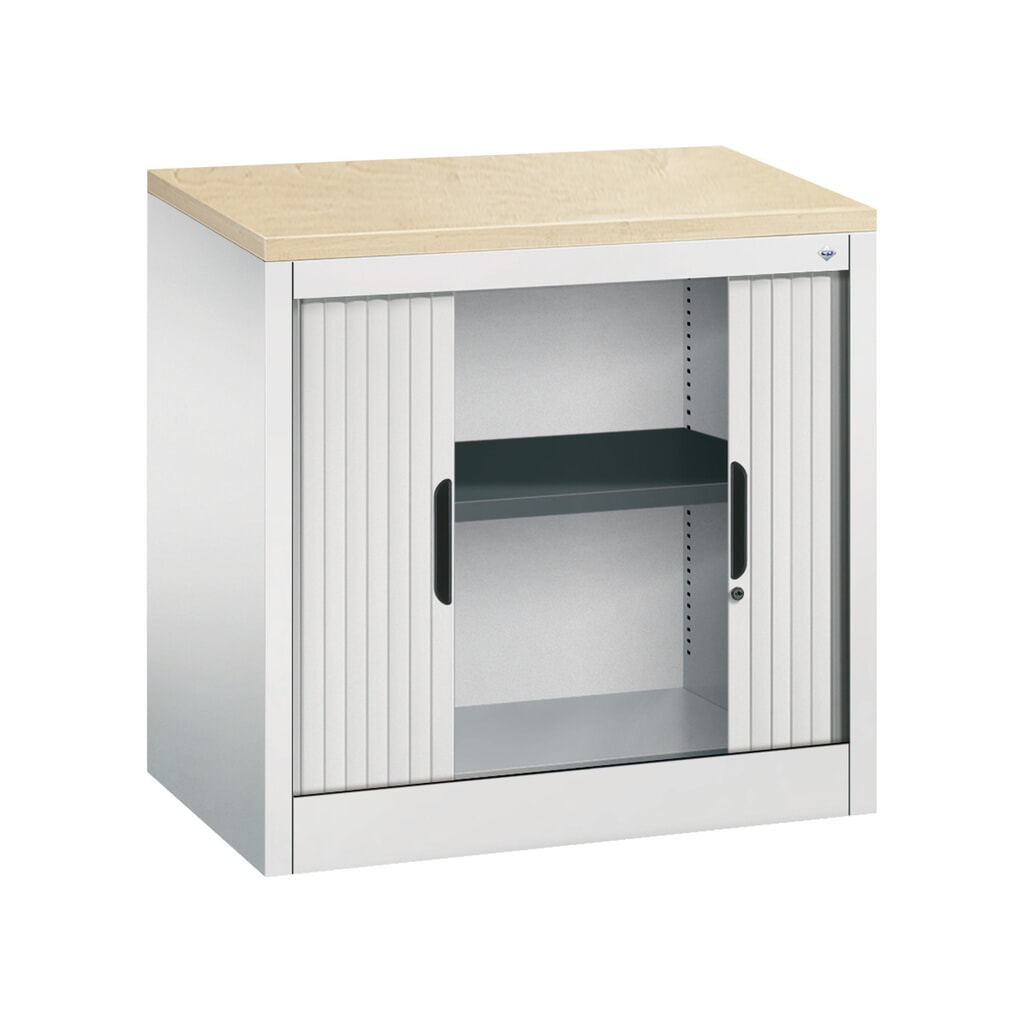 Produktabbildung Nr. 4: C+P Anstell-Querrollenschrank, 1 1/2 OH, Breite 800 mm, lichtgrau, Ahorn