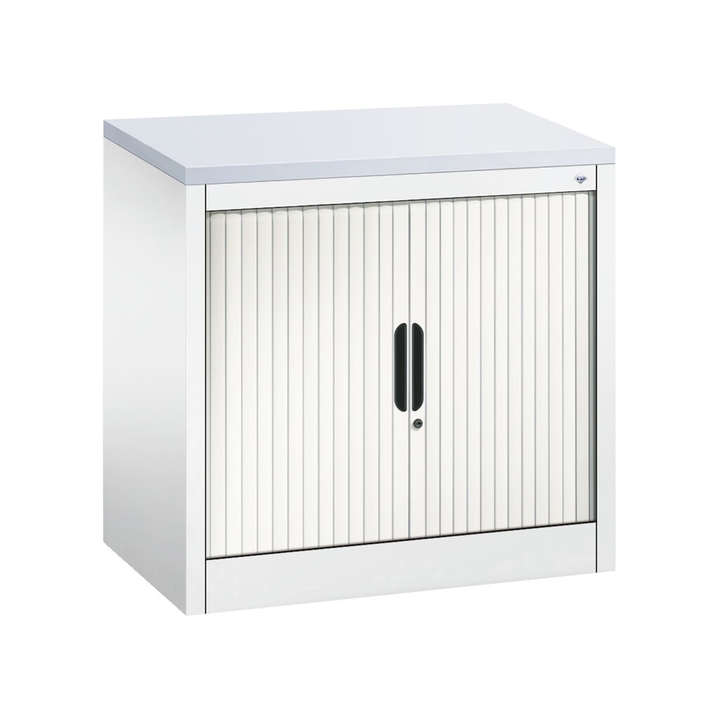 Produktabbildung: C+P Anstell-Querrollenschrank, 1 1/2 OH, Breite 800 mm, reinweiß, hellgrau