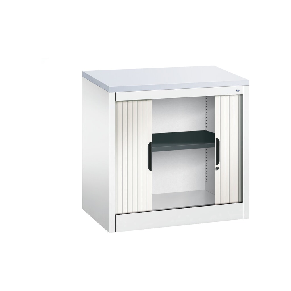 Produktabbildung Nr. 4: C+P Anstell-Querrollenschrank, 1 1/2 OH, Breite 800 mm, reinweiß, hellgrau