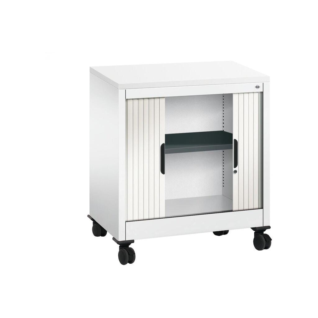 C+P Anstell-Querrollenschrank, 1 1/2 OH, Breite 800 mm, reinweiß, weiß Produktabbildung Nr. 4: C+P Anstell-Querrollenschrank, 1 1/2 OH, Breite 800 mm, reinweiß, weiß