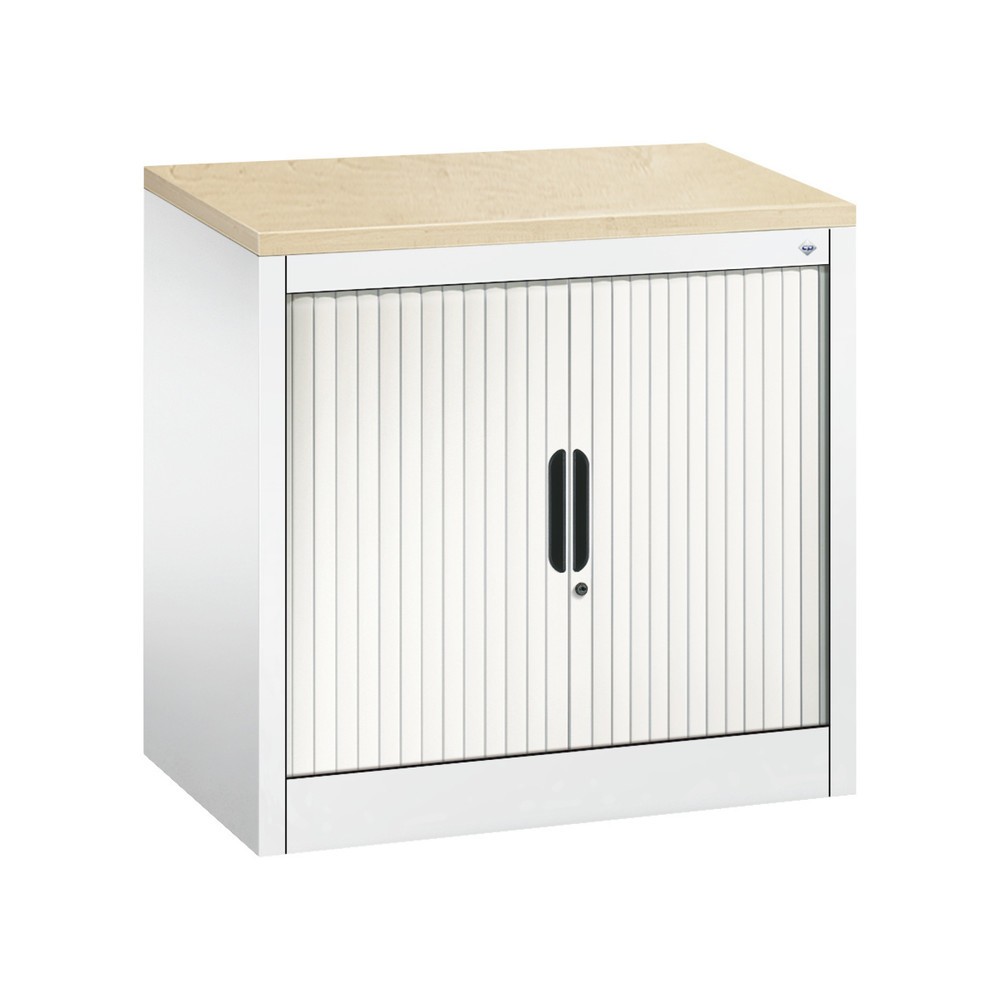 Produktabbildung: C+P Anstell-Querrollenschrank, 1 1/2 OH, Breite 800 mm, reinweiß, Ahorn