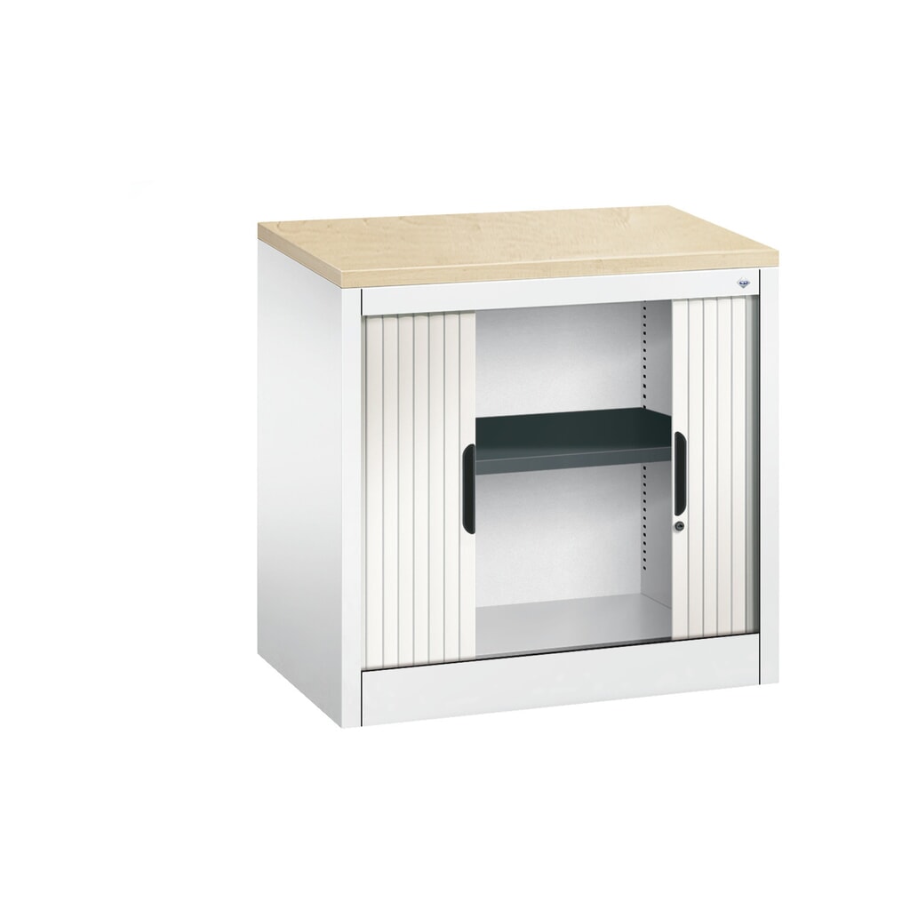 C+P Anstell-Querrollenschrank, 1 1/2 OH, Breite 800 mm, reinweiß, Ahorn Produktabbildung Nr. 4: C+P Anstell-Querrollenschrank, 1 1/2 OH, Breite 800 mm, reinweiß, Ahorn