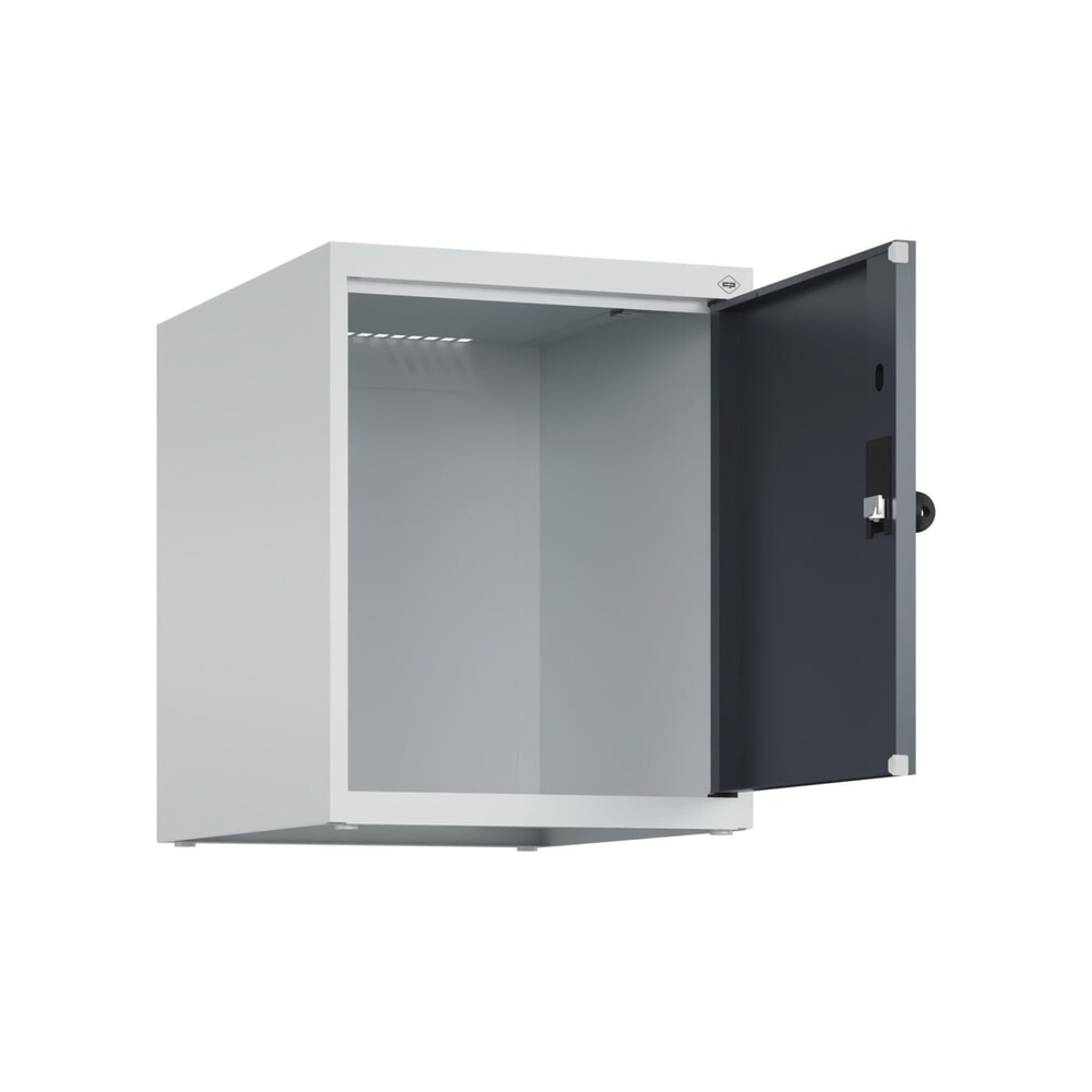 Produktabbildung: C+P Aufsatzschrank für Kleiderspind Serie Classic PLUS, 1 Abteil  Breite 400 mm, lichtgrau, anthrazitgrau, für Vorhängeschloss