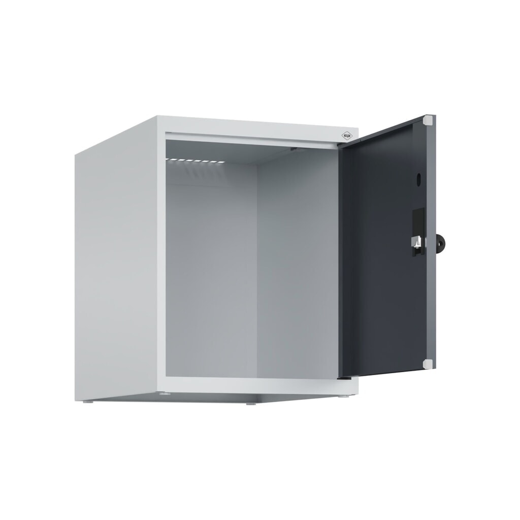 C+P Aufsatzschrank für Kleiderspind Serie Classic PLUS, 1 Abteil Breite 400 mm, lichtgrau, anthrazitgrau, für Vorhängeschloss Produktabbildung: C+P Aufsatzschrank für Kleiderspind Serie Classic PLUS, 1 Abteil Breite 400 mm, lichtgrau, anthrazitgrau, für Vorhängeschloss