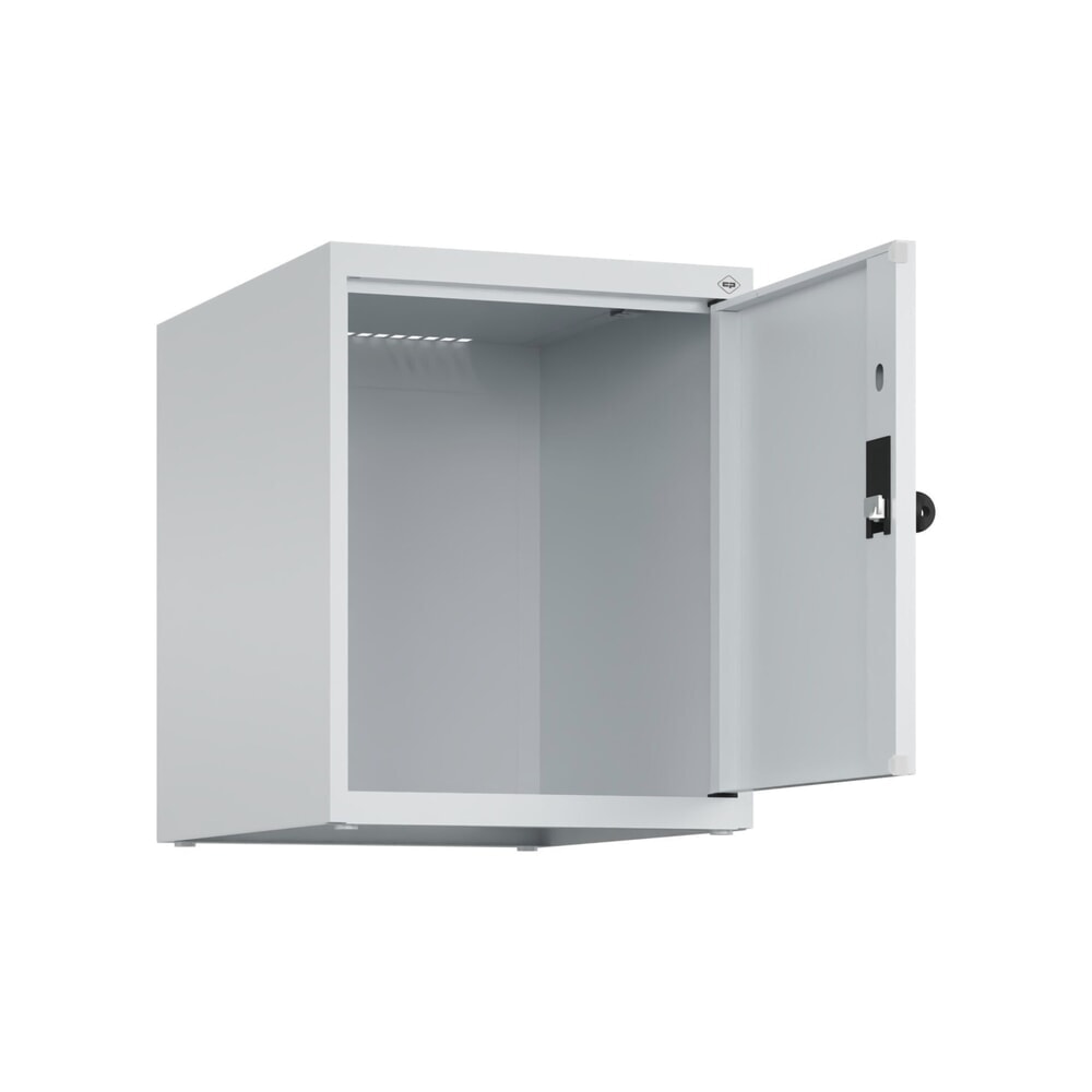 Produktabbildung Nr. 1: C+P Aufsatzschrank für Kleiderspind Serie Classic PLUS, 1 Abteil  Breite 400 mm, lichtgrau, lichtgrau, für Vorhängeschloss