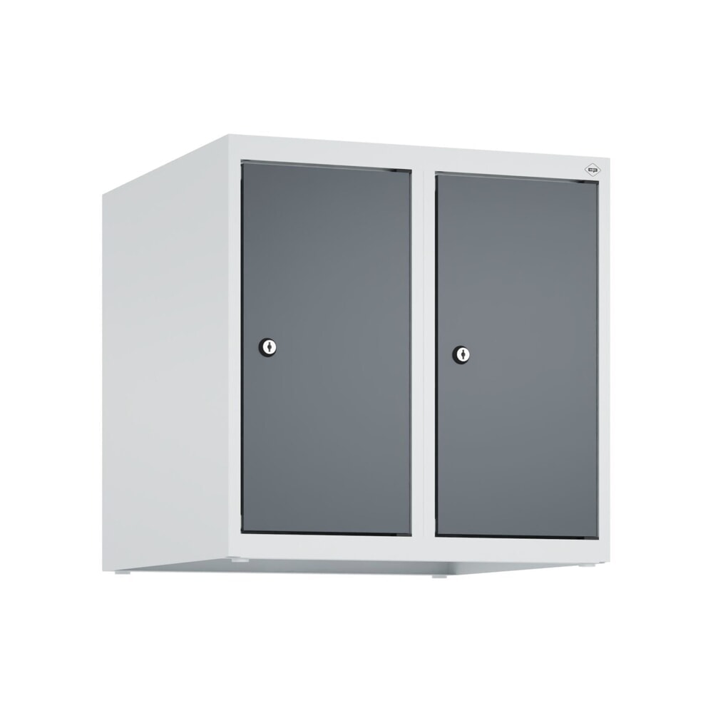 Produktabbildung Nr. 9: C+P Aufsatzschrank für Kleiderspind Serie Classic PLUS, 2 Abteile Breite 250 mm, lichtgrau, anthrazitgrau, Zylinderschloss