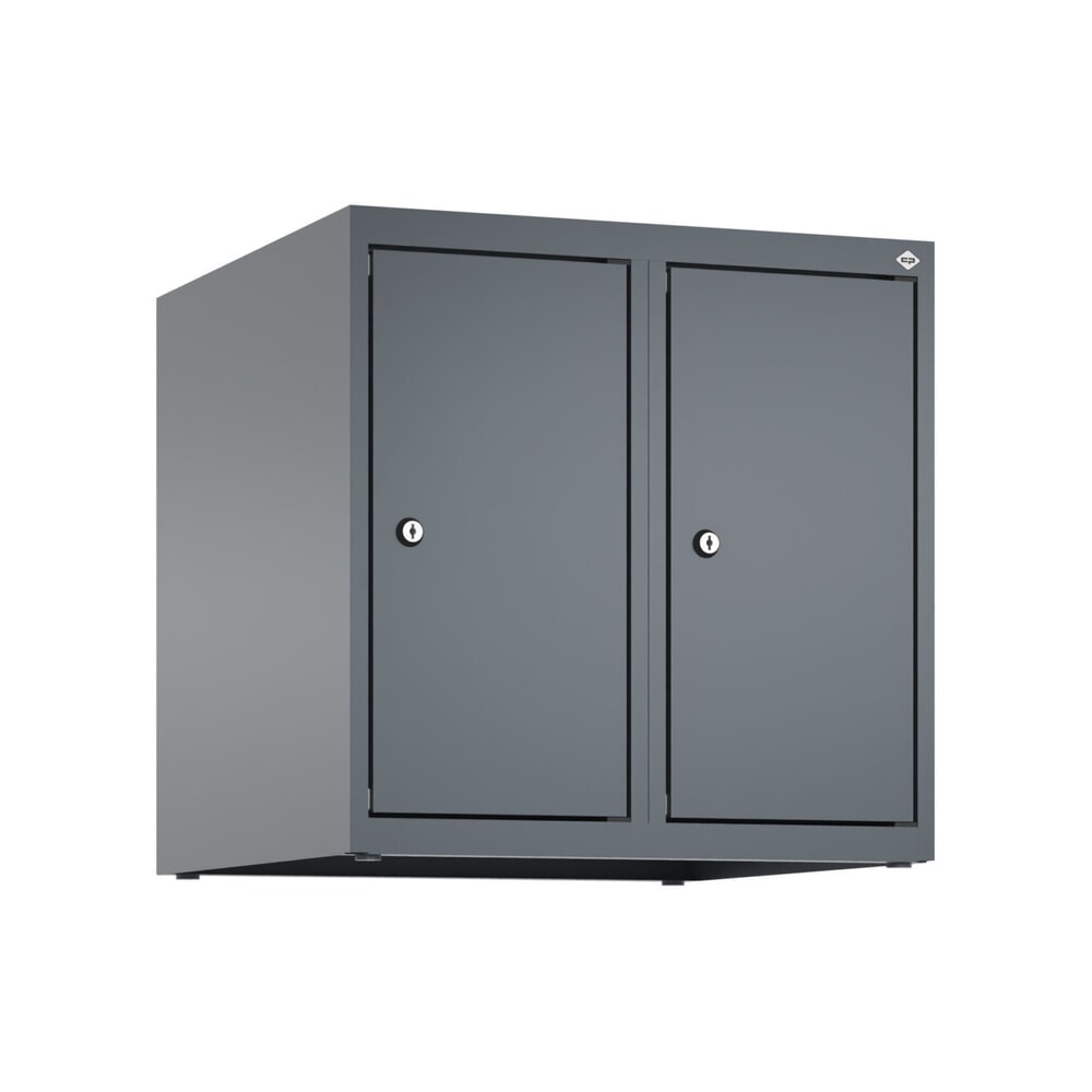Produktabbildung Nr. 9: C+P Aufsatzschrank für Kleiderspind Serie Classic PLUS, 2 Abteile Breite 250 mm, anthrazitgrau, anthrazitgrau, Zylinderschloss