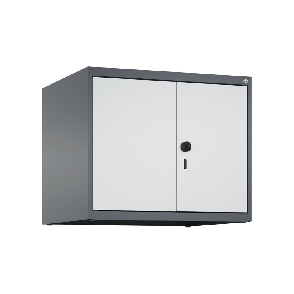Produktabbildung Nr. 9: C+P Aufsatzschrank für Kleiderspind Serie Classic PLUS, 2 Abteile mit Trennwand, Breite 300 mm, anthrazitgrau, lichtgrau, für Vorhängeschloss