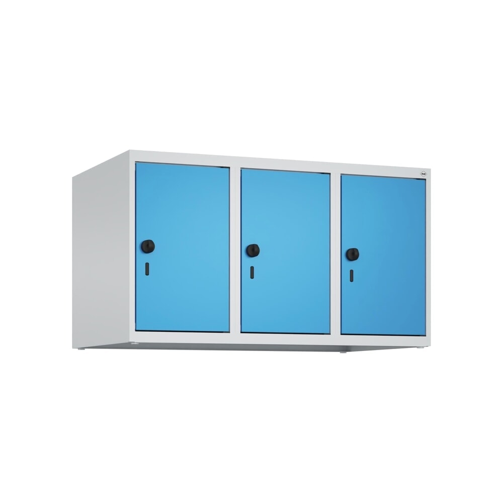 Produktabbildung Nr. 8: C+P Aufsatzschrank für Kleiderspind Serie Classic PLUS, 3 Abteile Breite 300 mm, lichtgrau, lichtblau, für Vorhängeschloss