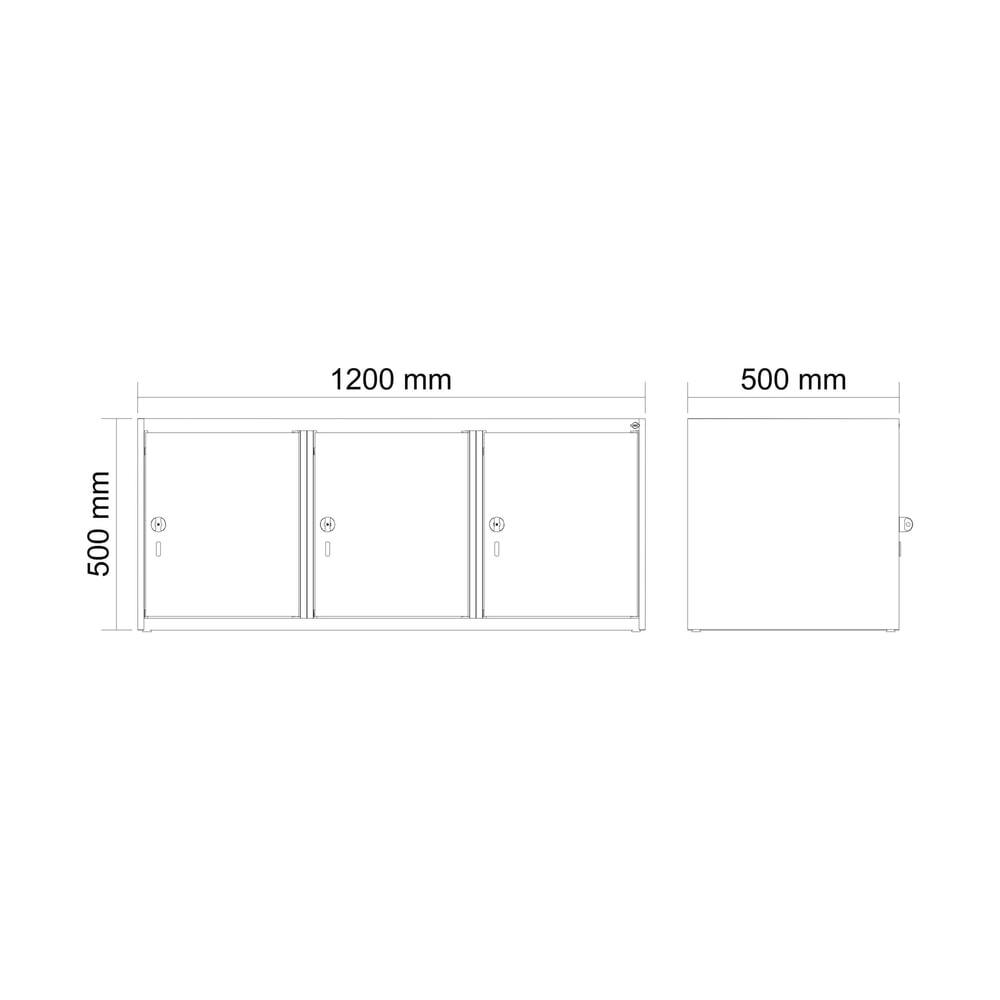 Produktabbildung Nr. 8: C+P Aufsatzschrank für Kleiderspind Serie Classic PLUS, 3 Abteile Breite 400 mm, lichtgrau, lichtgrau, Zylinderschloss