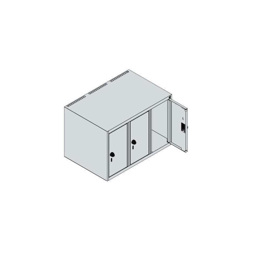 C+P Aufsatzschrank für Kleiderspind Serie Classic PLUS, 3 Abteile Breite 250 mm, lichtgrau, enzianblau, Zylinderschloss Produktabbildung Nr. 8: C+P Aufsatzschrank für Kleiderspind Serie Classic PLUS, 3 Abteile Breite 250 mm, lichtgrau, enzianblau, Zylinderschloss
