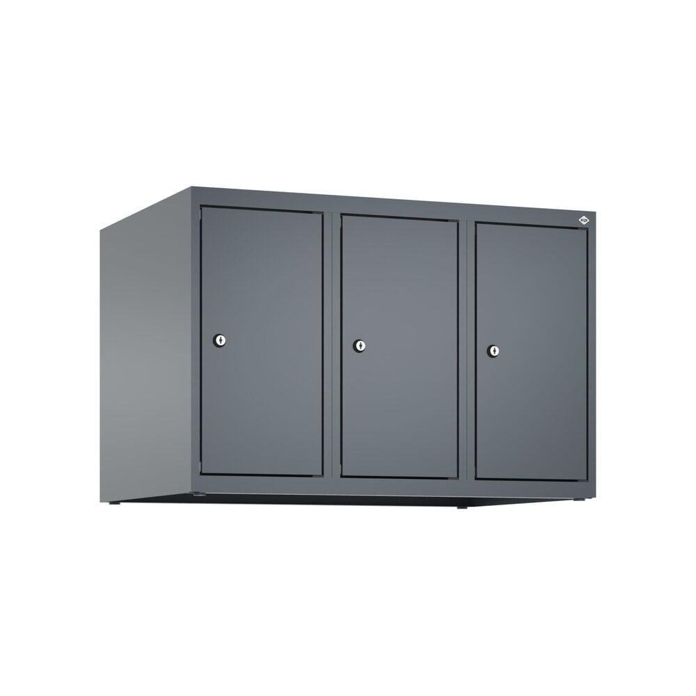 Produktabbildung Nr. 9: C+P Aufsatzschrank für Kleiderspind Serie Classic PLUS, 3 Abteile Breite 250 mm, anthrazitgrau, Zylinderschloss