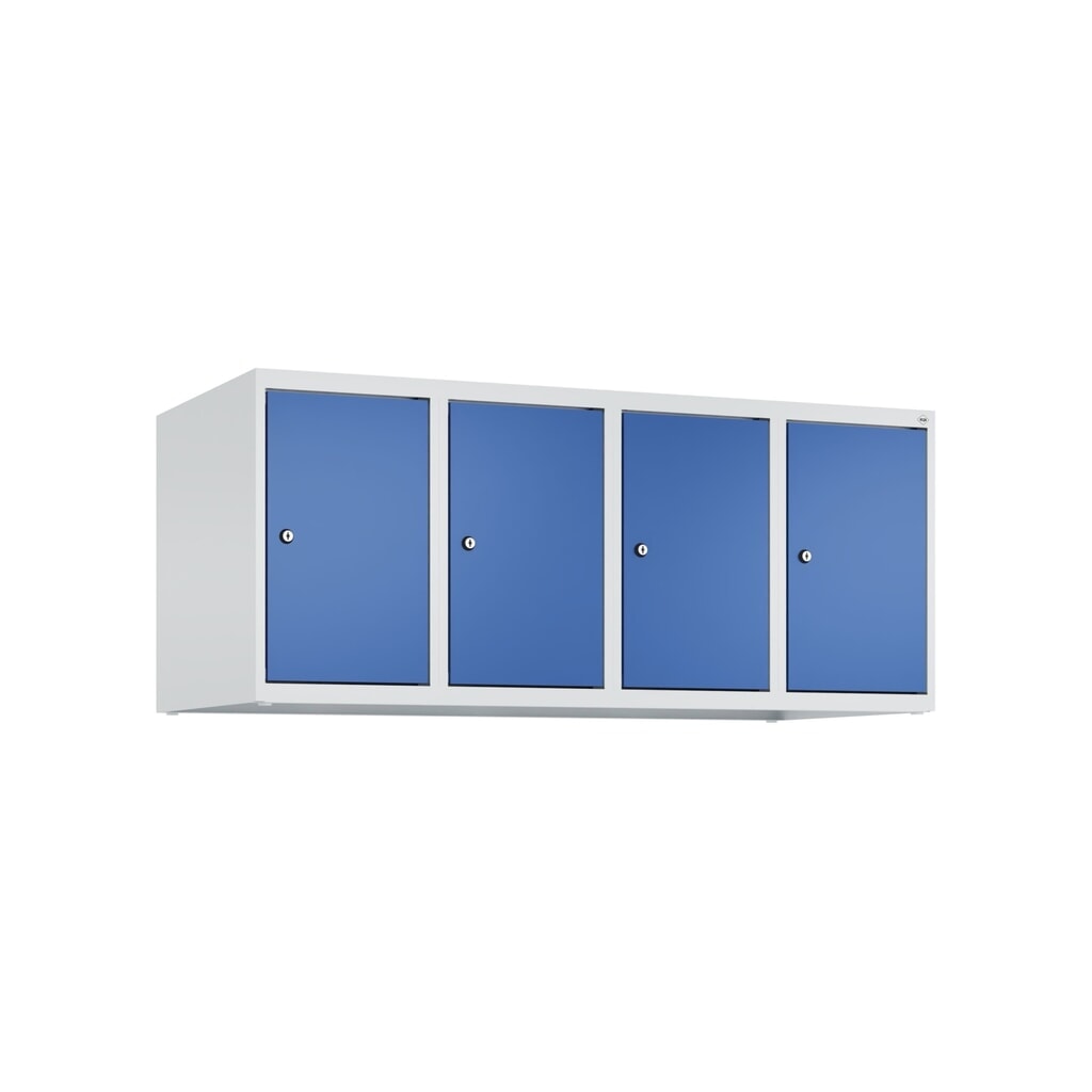 Produktabbildung Nr. 9: C+P Aufsatzschrank für Kleiderspind Serie Classic PLUS, 4 Abteile Breite 300 mm, lichtgrau, enzianblau, Zylinderschloss