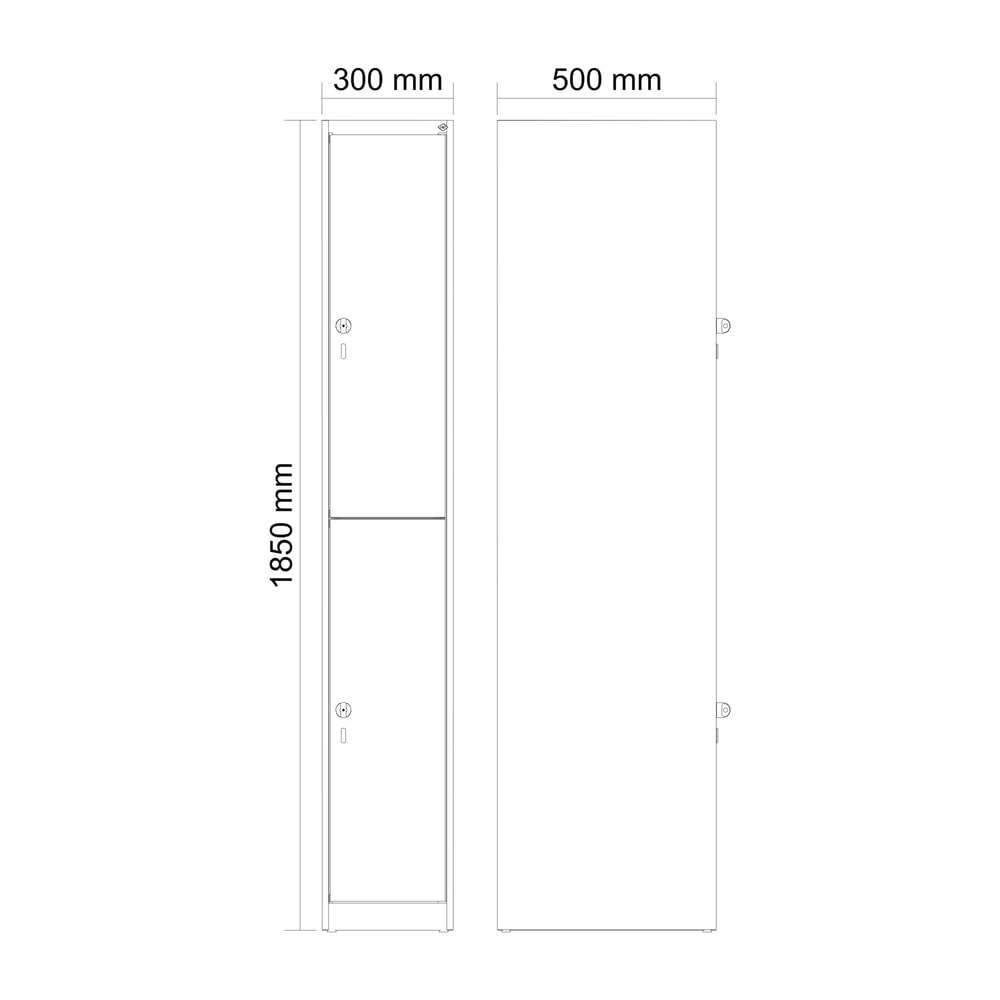 C+P Doppelstock-Spind Classic PLUS, 1 Abteil, HxBxT 1.850 x 300 x 500 mm, anthrazitgrau, lichtgrau, Zylinderschloss, 2 Fächer Produktabbildung Nr. 8: C+P Doppelstock-Spind Classic PLUS, 1 Abteil, HxBxT 1.850 x 300 x 500 mm, anthrazitgrau, lichtgrau, Zylinderschloss, 2 Fächer