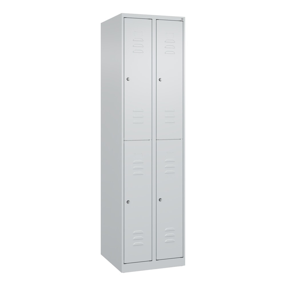 Produktabbildung Nr. 9: C+P Doppelstock-Spind Classic PLUS, 2 Abteile, HxBxT 1.850 x 500 x 500 mm, lichtgrau, lichtgrau, Zylinderschloss, 4 Fächer