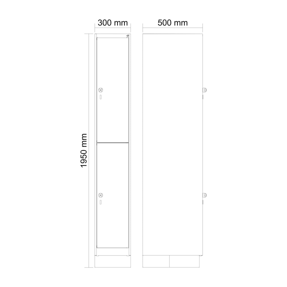 C+P Doppelstock-Spind Classic PLUS, Sockel, 1 Abteil, HxBxT 1.950 x 300 x 500 mm, lichtgrau, rubinrot, 2 Fächer, für Vorhängeschloss Produktabbildung Nr. 9: C+P Doppelstock-Spind Classic PLUS, Sockel, 1 Abteil, HxBxT 1.950 x 300 x 500 mm, lichtgrau, rubinrot, 2 Fächer, für Vorhängeschloss
