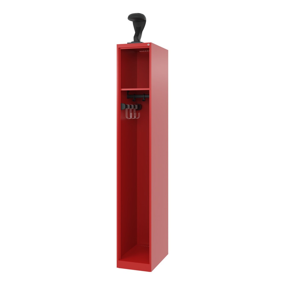 Produktabbildung Nr. 1: C+P Feuerwehrspind EXPERT, Bodengleiter, 1 Abteil, HxBxT 1.850 x 300 x 500 mm, feuerrot, mit Helmhalter