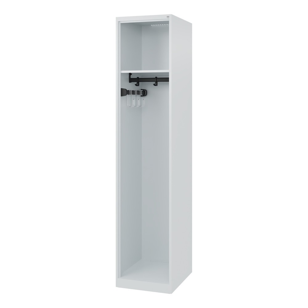 Produktabbildung: C+P Feuerwehrspind EXPERT, Bodengleiter, 1 Abteil, HxBxT 1.850 x 400 x 500 mm, lichtgrau
