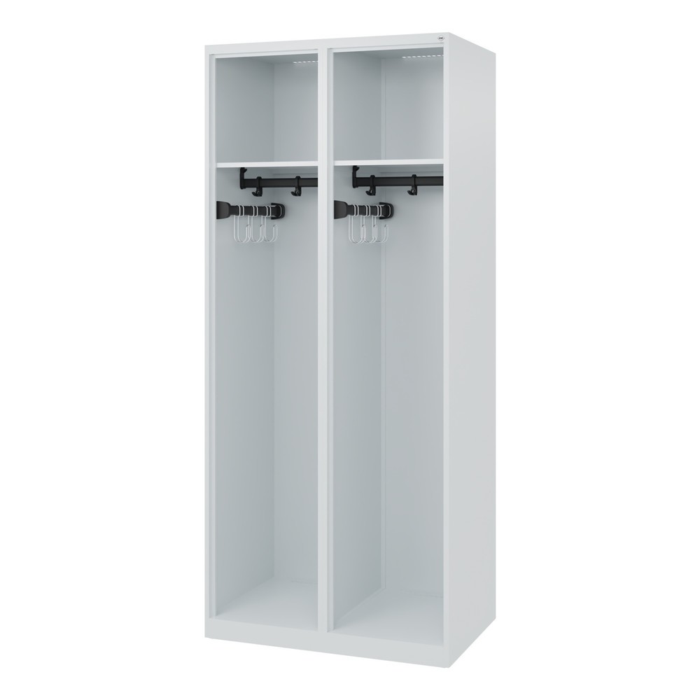 Produktabbildung: C+P Feuerwehrspind EXPERT, Bodengleiter, 2 Abteile, HxBxT 1.850 x 800 x 500 mm, lichtgrau