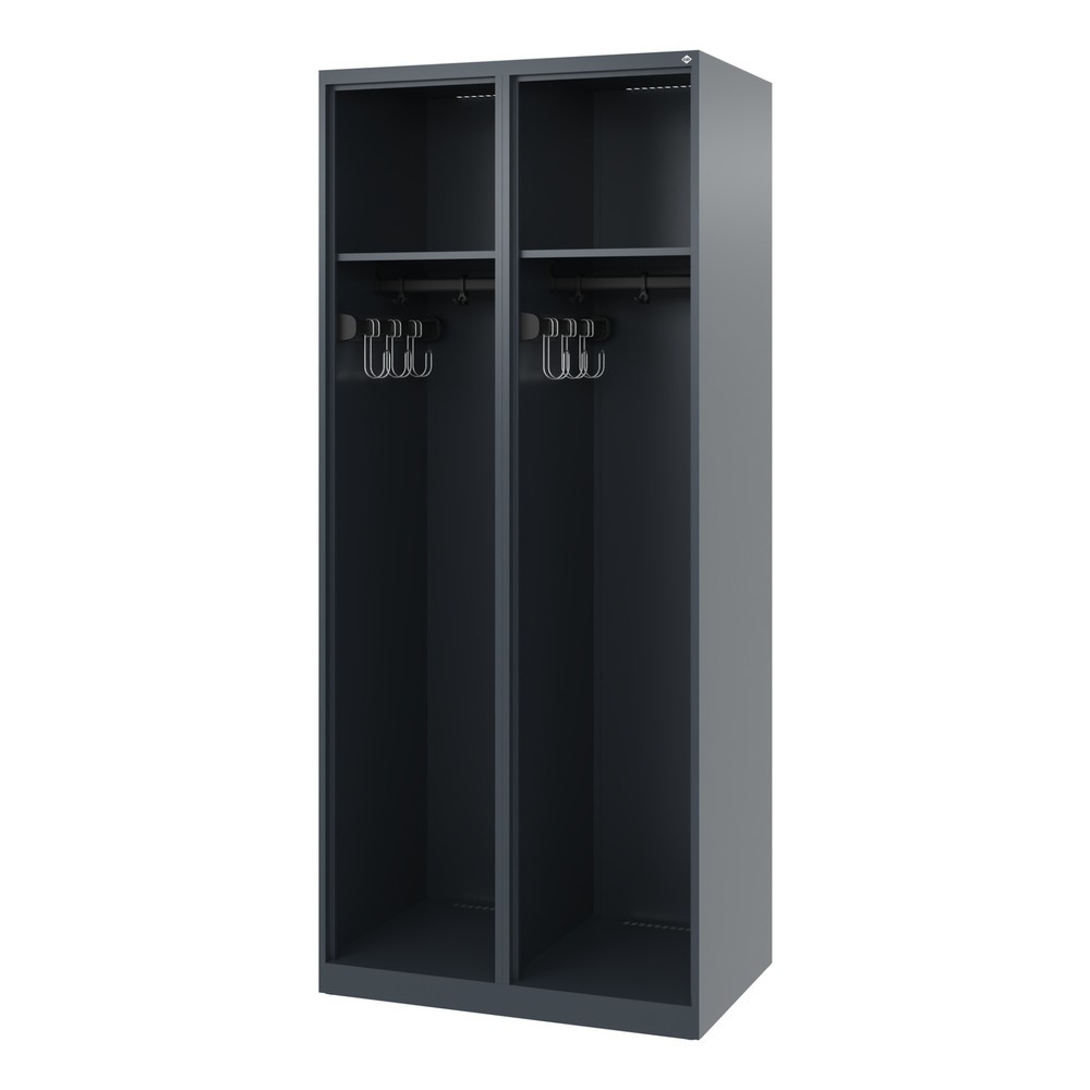 Produktabbildung: C+P Feuerwehrspind EXPERT, Bodengleiter, 2 Abteile, HxBxT 1.850 x 800 x 500 mm, anthrazitgrau