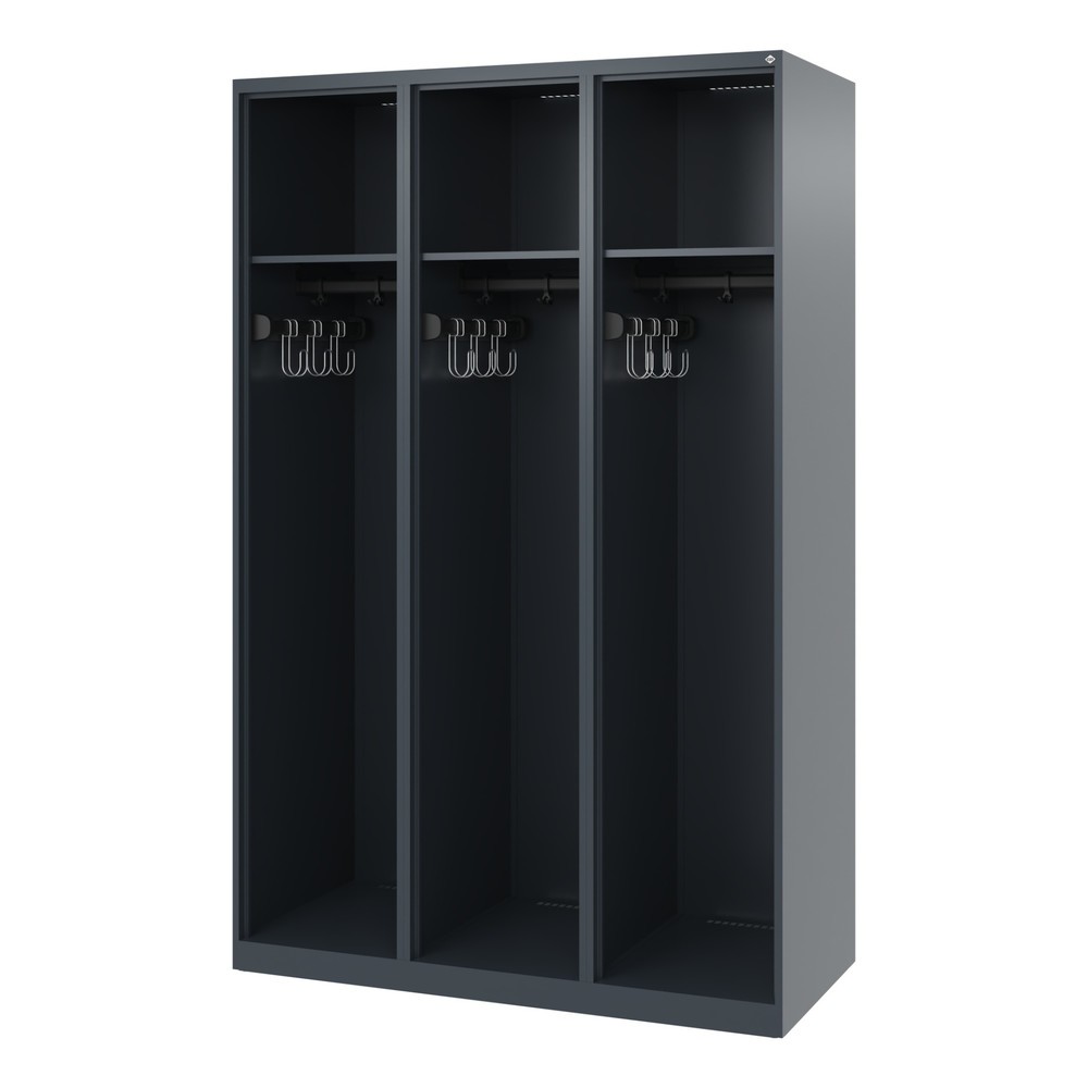 Produktabbildung Nr. 1: C+P Feuerwehrspind EXPERT, Bodengleiter, 3 Abteile, HxBxT 1.850 x 1.200 x 500 mm, anthrazitgrau
