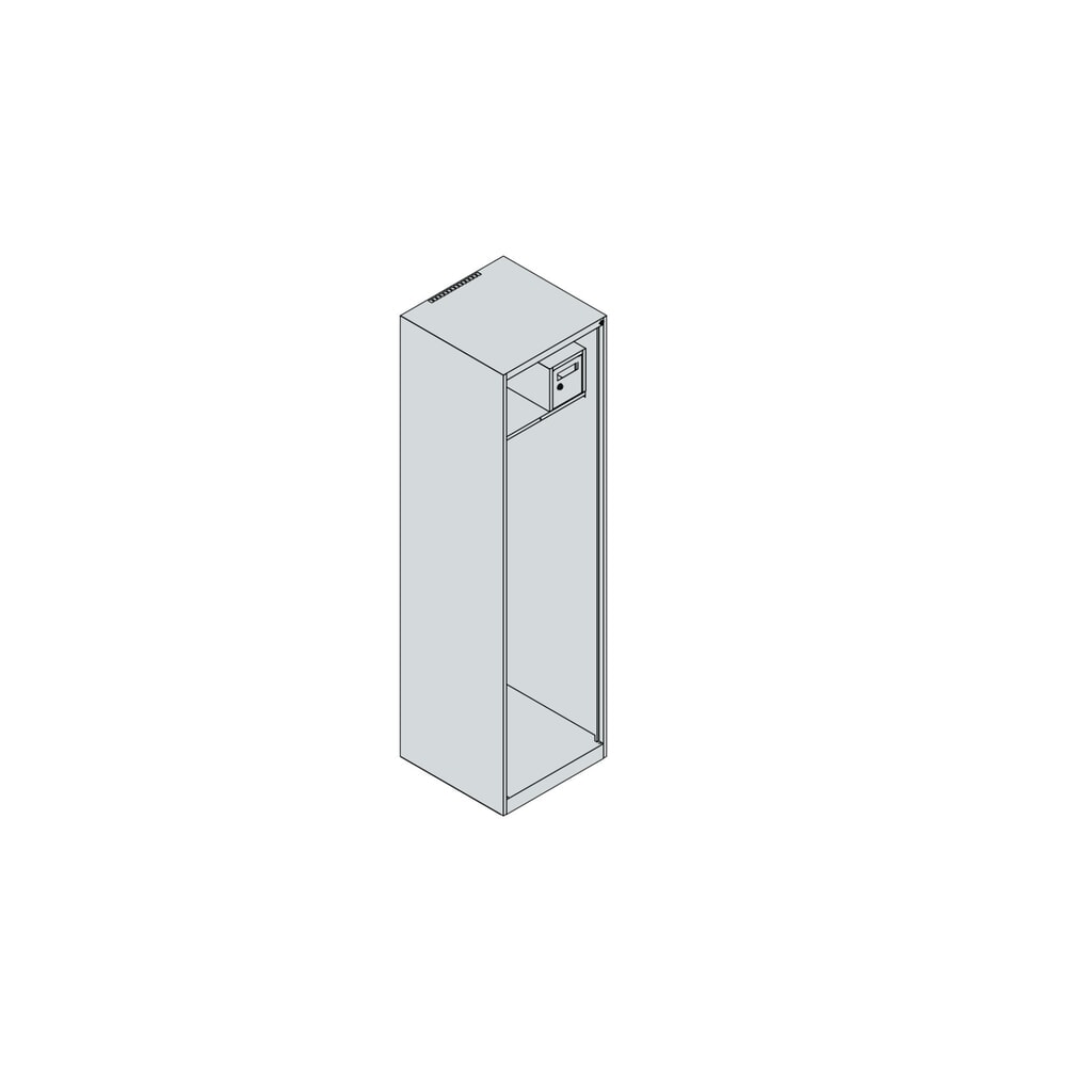 C+P Feuerwehrspind FLEXO, Sockel, 1 Abteil, HxBxT 1.850 x 500 x 500 mm, feuerrot, mit Helmhalter Produktabbildung Nr. 4: C+P Feuerwehrspind FLEXO, Sockel, 1 Abteil, HxBxT 1.850 x 500 x 500 mm, feuerrot, mit Helmhalter