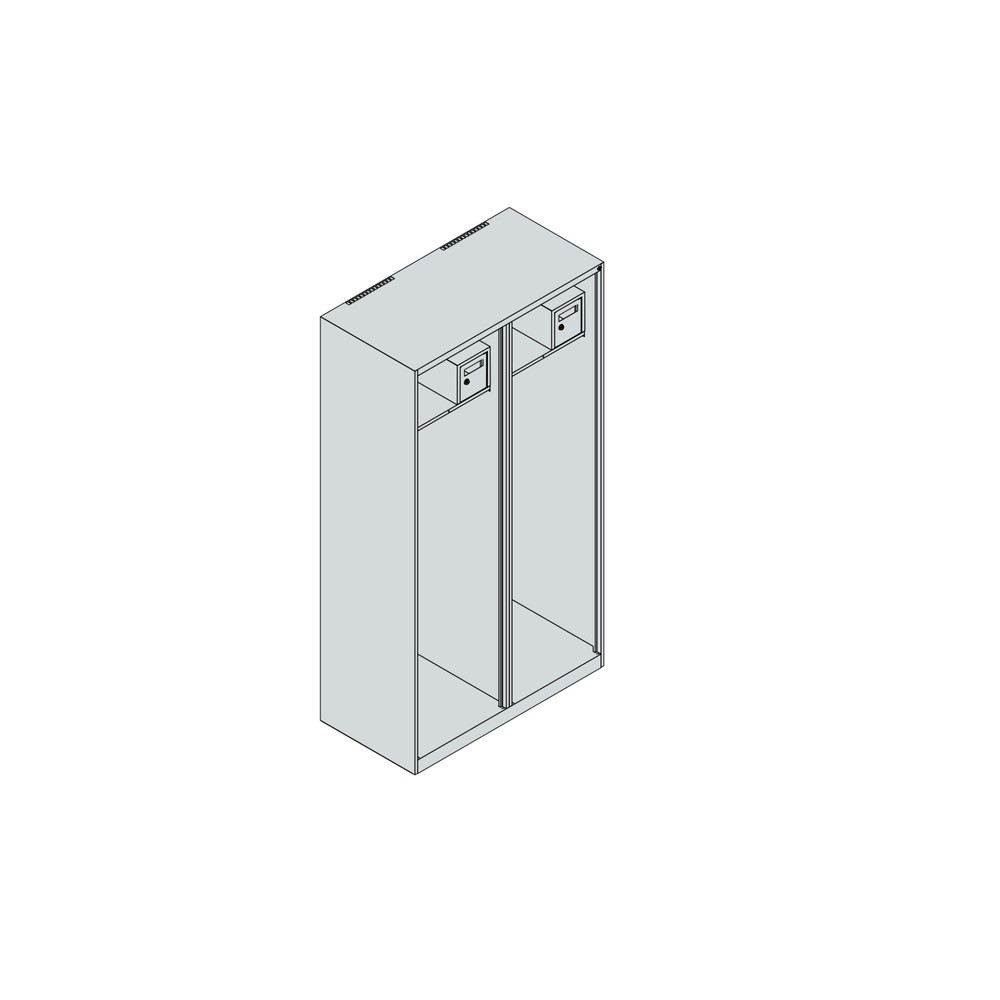 Produktabbildung Nr. 4: C+P Feuerwehrspind FLEXO, Bodengleiter, 2 Abteile, HxBxT 1.850 x 1.000 x 500 mm, lichtgrau