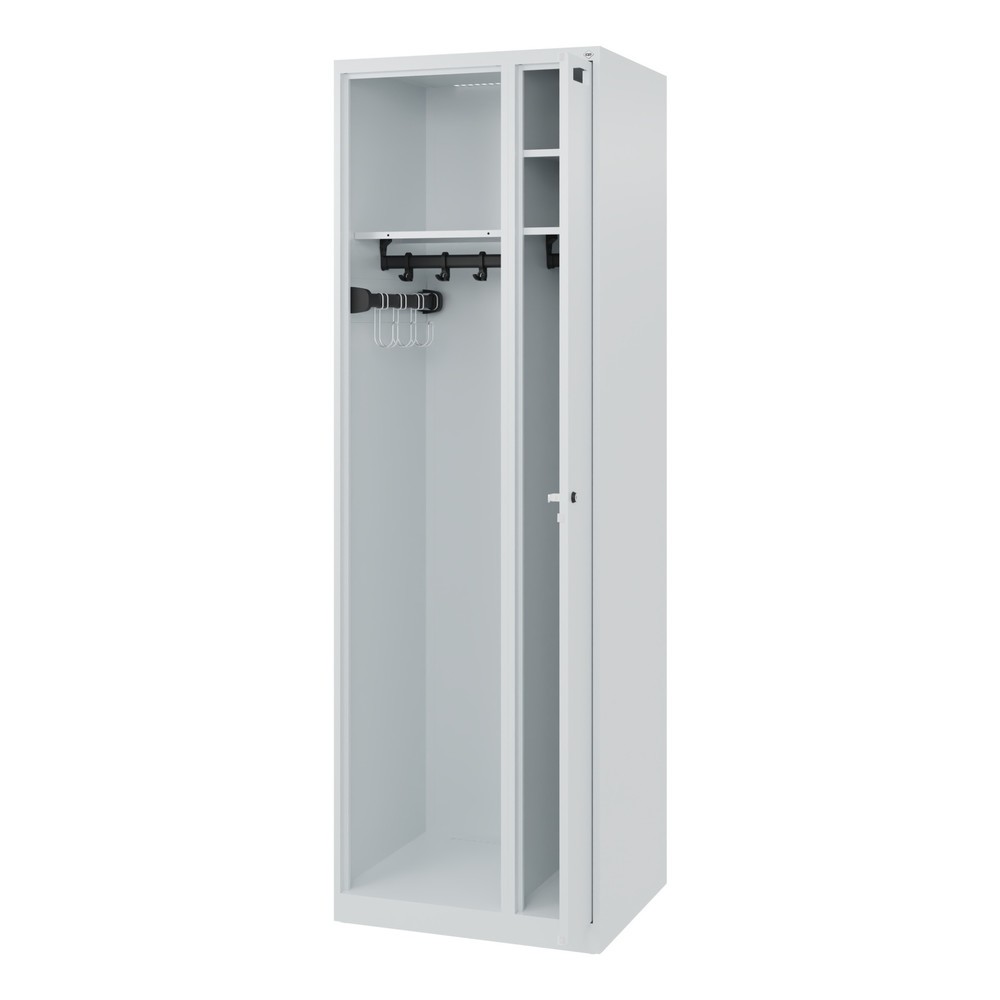 Produktabbildung: C+P Feuerwehrspind KOMBI, Bodengleiter, 1 Abteil, HxBxT 1.850 x 600 x 500 mm, lichtgrau