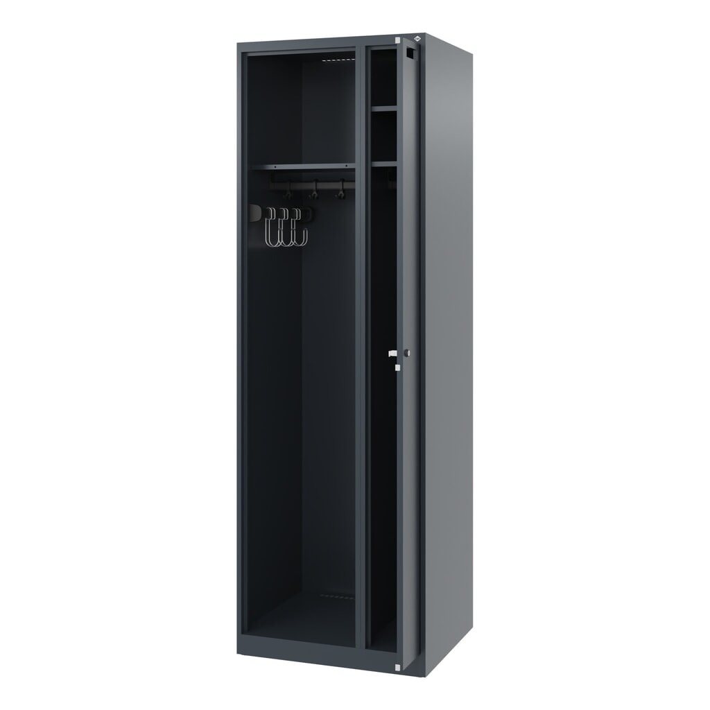Produktabbildung: C+P Feuerwehrspind KOMBI, Bodengleiter, 1 Abteil, HxBxT 1.850 x 600 x 500 mm, anthrazitgrau
